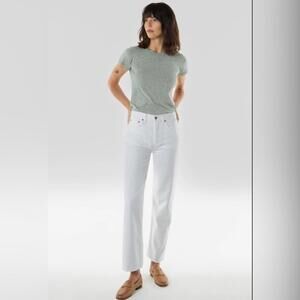 NWT Etica Tyler Straight Leg White Denim Button Fly Jeans 28